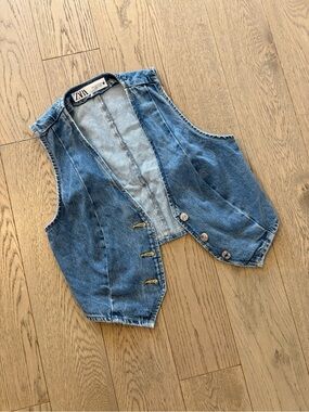 Zara Light Blue Denim Vest